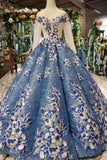 Gorgeous Ball Gown Sheer Neck Long Sleeves Lace up Sequins Appliques Quinceanera Dresses