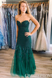 Gorgeous Sweetheart Strapless Mermaid Lace Prom Dresses