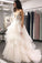 A Line V Neck Tulle Long Prom Dresses,Asymmetrical Lace Appliques Party Dresses uk PW225