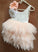 Princess Cute Pink Lace Tulle Flower Girl Dresses Layered Open Back Lovely Tutu Dresses