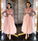 Long Sleeve Pink High Neck Ankle Length Homecoming Dresses Beads Tulle Short Dress