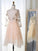 Long Sleeve Tulle Pink Homecoming Dresses with Lace V Neck Short Cocktail Dresses