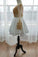 Long Sleeve V Neck White Homecoming Dresses Gold Sequins V Neck Short Prom Dress
