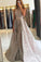 Mermaid High Neck Detachable Lace Sequins Prom Dresses Long Formal Dresses