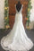 Mermaid Lace Beads Appliques V Neck Ivory Wedding Dresses Long Bridal Dress