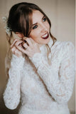 Modest Long Sleeve Lace Mermaid Wedding Dresses Rustic Bridal Gown Beach Bridal Dress
