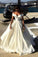 Off the Shoulder V Neck Ivory Wedding Dresses Ball Gown Long Prom Dresses