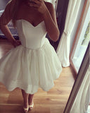 Sweetheart Strapless A Line Mid Back Short Prom Dresses