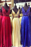 Luxury chiffon sequins V-neck two pieces prom dress evening dress