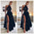 Sexy Black Lace High Split Prom Dresses Halter Floor Length Long Evening Dresses