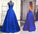 Charming Royal Blue Sexy Sleeveless Evening Dress Sexy Open Back Prom Dresses