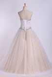 2022 Quinceanera Dresses Sweetheart Beaded Neckline And Waistline Ball Gown PM7KJB4L