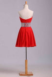2024 Homecoming Dresses A Line Sweetheart Short/Mini With Rhinestone PY2P6R79