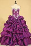 2024 Ball Gown Sweetheart Floor Length Quinceanera Dresses With Ruffle And PDA15RRC
