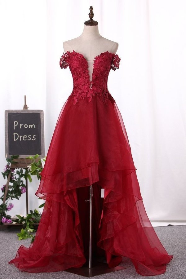 2022 Off The Shoulder Prom Dresses Organza With P87QM9ZC