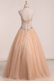 2022 New Arrival Halter Quinceanera Dresses A Line Tulle PELS9XBE