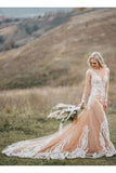 Long Sleeves Boho Wedding Dress With Appliques Mermaid STGP22A7X4E