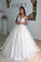 Ball Gown Lace Appliques Tulle Backless Cap Sleeve Wedding Dresses Bridal Dresses