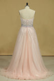 2022 Prom Dresses Sweetheart Tulle With Beading And Rhinestones PC8PMGH7