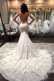 2022 Mermaid/Trumpet Sweetheart Tulle Wedding Dresses With Appliques PHQFQ9ND