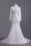 2024 Sweetheart Beaded Bodice Sheath/Column Wedding Dress With PF7FCEEQ