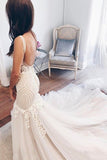 2024 Straps Mermaid Wedding Dresses Tulle With PCY95P6D
