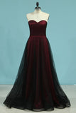 2024 A Line Sweetheart Prom Dresses With Beading Tulle PBF7PEAS