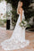 Rose Lace Sweetheart Boho Wedding Dresses Spaghetti Strap Beach Wedding Dresses