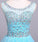 Ball Gown Blue Scoop Sequins Organza Long Prom Dresses Elegant Party Dresses