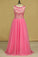 2022 Open Back Prom Dresses Scoop A Line Beaded Bodice Floor Length P9L71CHY