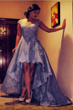 2024 Asymmetrical Prom Dresses Scoop Lace With Applique P8SCJBR9