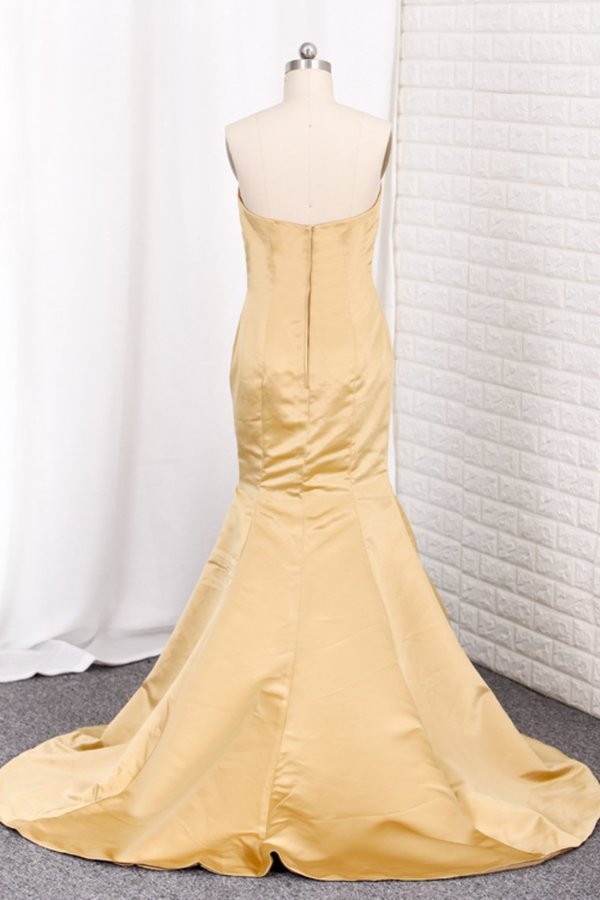 2024 Evening Dresses Mermaid Strapless Satin P2L3E2PL