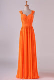 2022 Prom Dresses Off The Shoulder A Line Chiffon Floor Length With PTXXB5HL