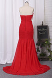 2022 Prom Dresses Mermaid Strapless Ruched Bodice Chiffon PZ1J9CCH