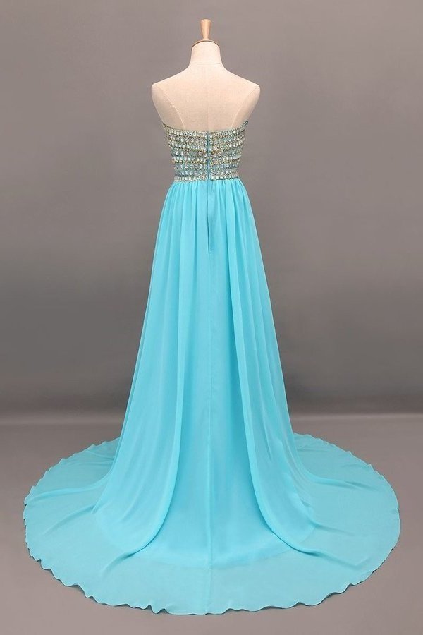 2022 New Arrival Prom Gown A-Line Sweetheart Sweep/Brush Chiffon With P1KH3RCG