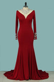 2024 High Neck Mother Of The Bride Dresses Long Sleeves Spandex PTBXZ6BL