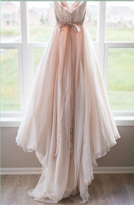 Blush Pink Princess Sweetheart Wedding Dress with Lace Tulle Brides Dress