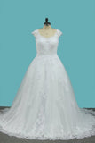 2024 A Line Straps Wedding Dresses Tulle With Applique P1C96Q5C