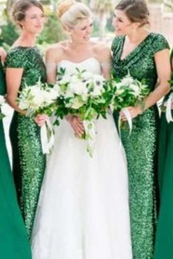 Sequin Wedding Party Dresses Bridesmaid Dresses With Short STGP693L41T