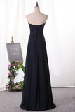 2024 A Line Prom Dresses Chiffon Sweetheart With Applique PDARQDES