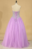 2024 Ball Gown Quinceanera Dresses Sweetheart Beaded Bodice Floor Length PQ1BB559