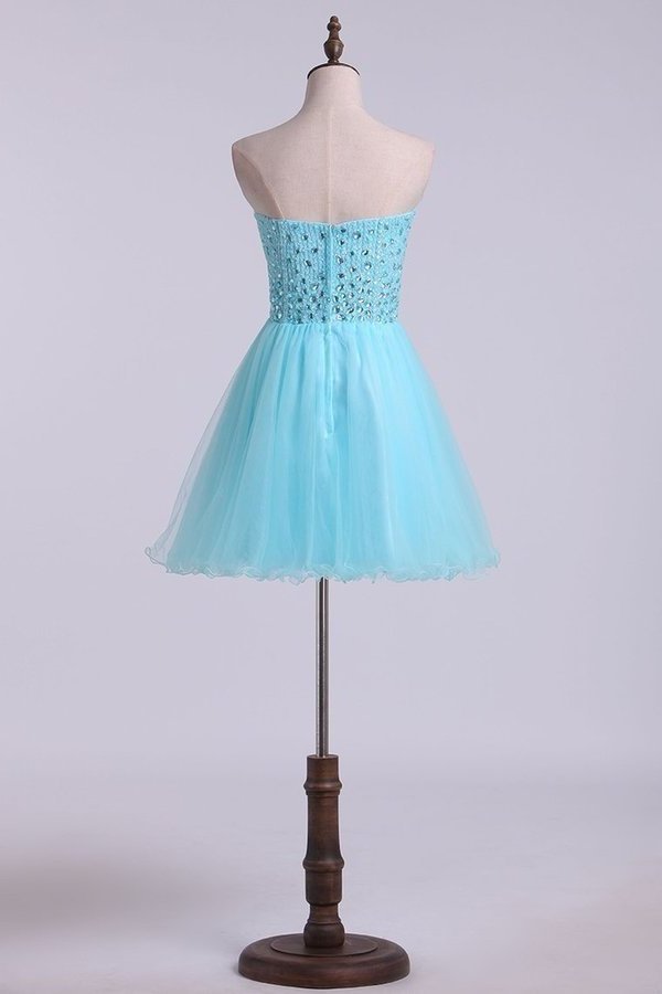 2022 New Arrival Sweetheart A-Line Tulle Homecoming Dresses With P7PA7RRT