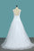 2024 A Line Tulle & Lace Wedding Dresses Scoop Sweep Train PPHQB94A