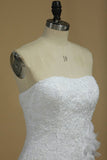 2024 Strapless Mermaid/Trumpet Wedding Dress With Applique P1D1Q8RA
