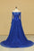 2022 Prom Dresses Boat Neck Long Sleeves A Line Tulle With Beading Sweep P8Z8HEAX