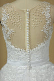 2024 Gorgeous Sleeveless Scoop Wedding Dresses Tulle With Applique P5SJHTZT