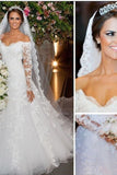 2022 New Style Off The Shoulder A-Line Wedding Dress PJ2RH3NY