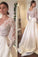 2022 New Arrival Wedding Dresses A-Line V-Neck Long Sleeves Satin Skirt With PJZEAJLK