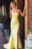 Strapless Split Long Party Dress Sexy Simple Mermaid Prom STGPGY55N67