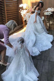 A Line Off The Shoulder Wedding Dresses Tulle With Applique And STGPR88F3G3
